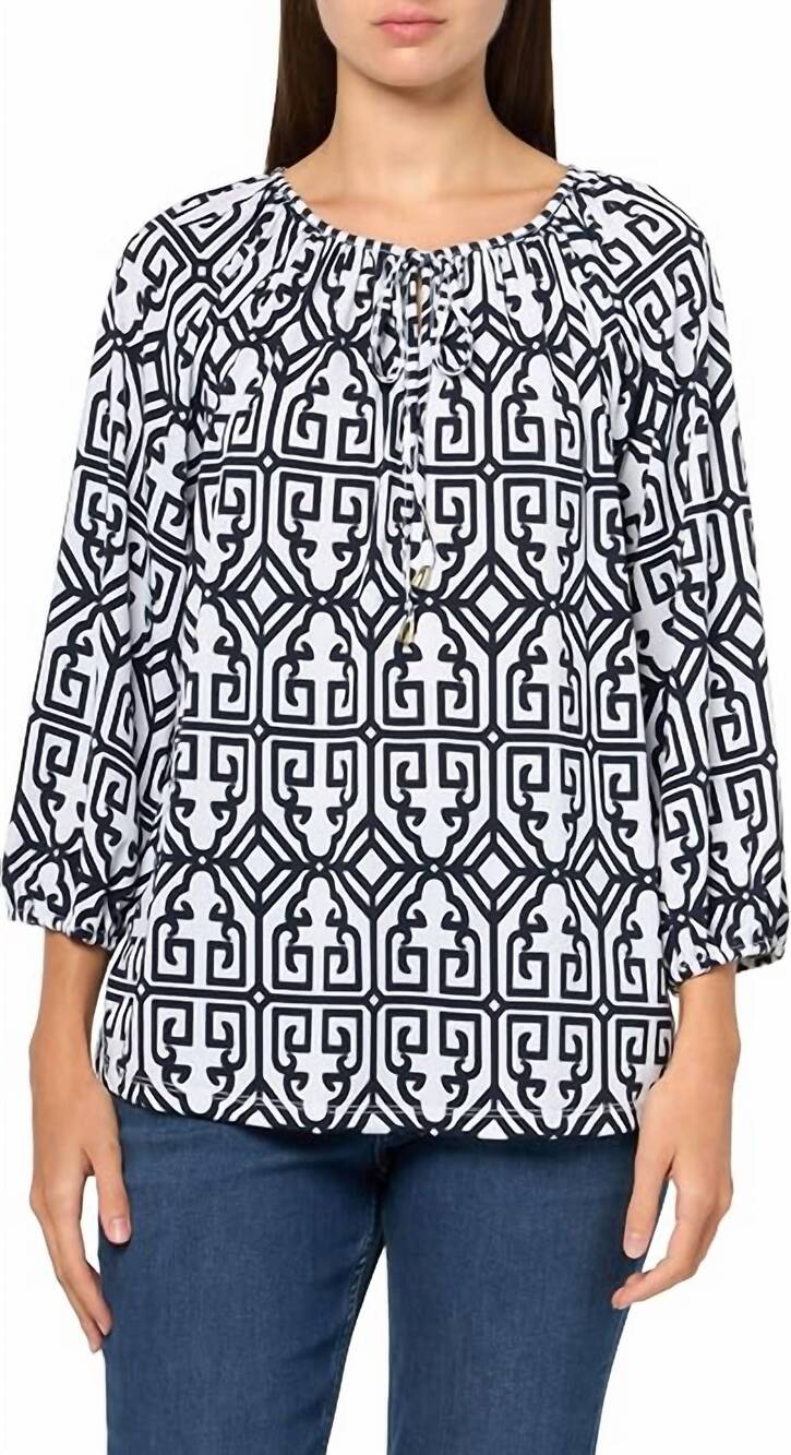 NEW MULTIPLES raglan 3/4 sleeves peasant top in midnight dark navy